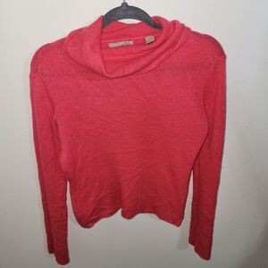 i.e. Women's 100% Cashmere Coral Cowl Neck Sweater, Size M